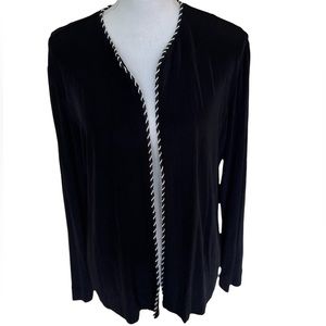 Chico’s women’s cardigan travelers size large black braided accent Chico’s 2